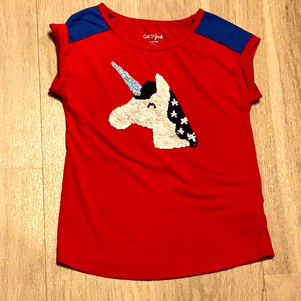 Cat and jack flip sequence t shirt